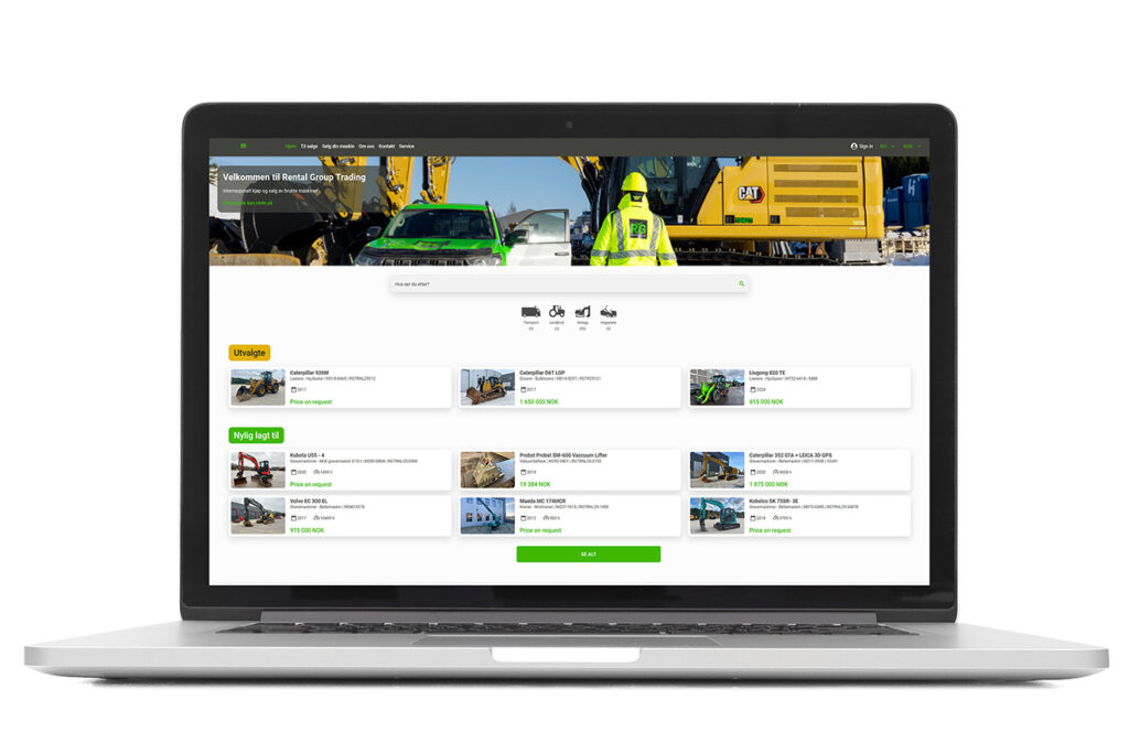 Ny hjemmeside for kjøp og salg av brukte anleggsmaskiner
